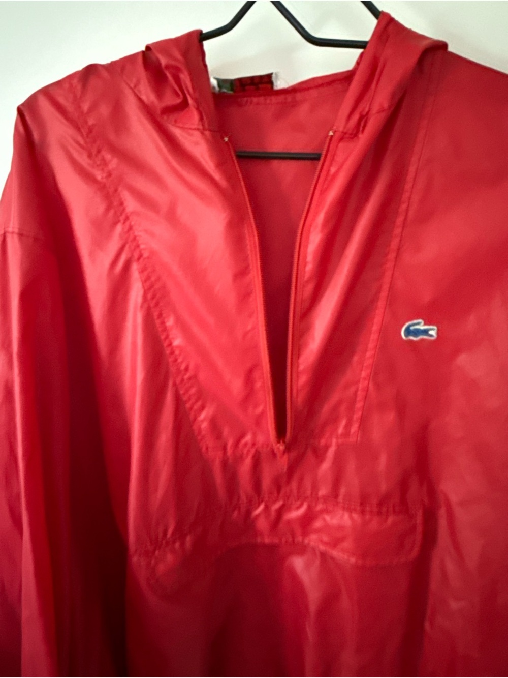 Vintage Izod Lacoste Red Hooded Windbreaker Jacket